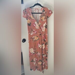 Band Of Gypsies Floral Wrap Dress